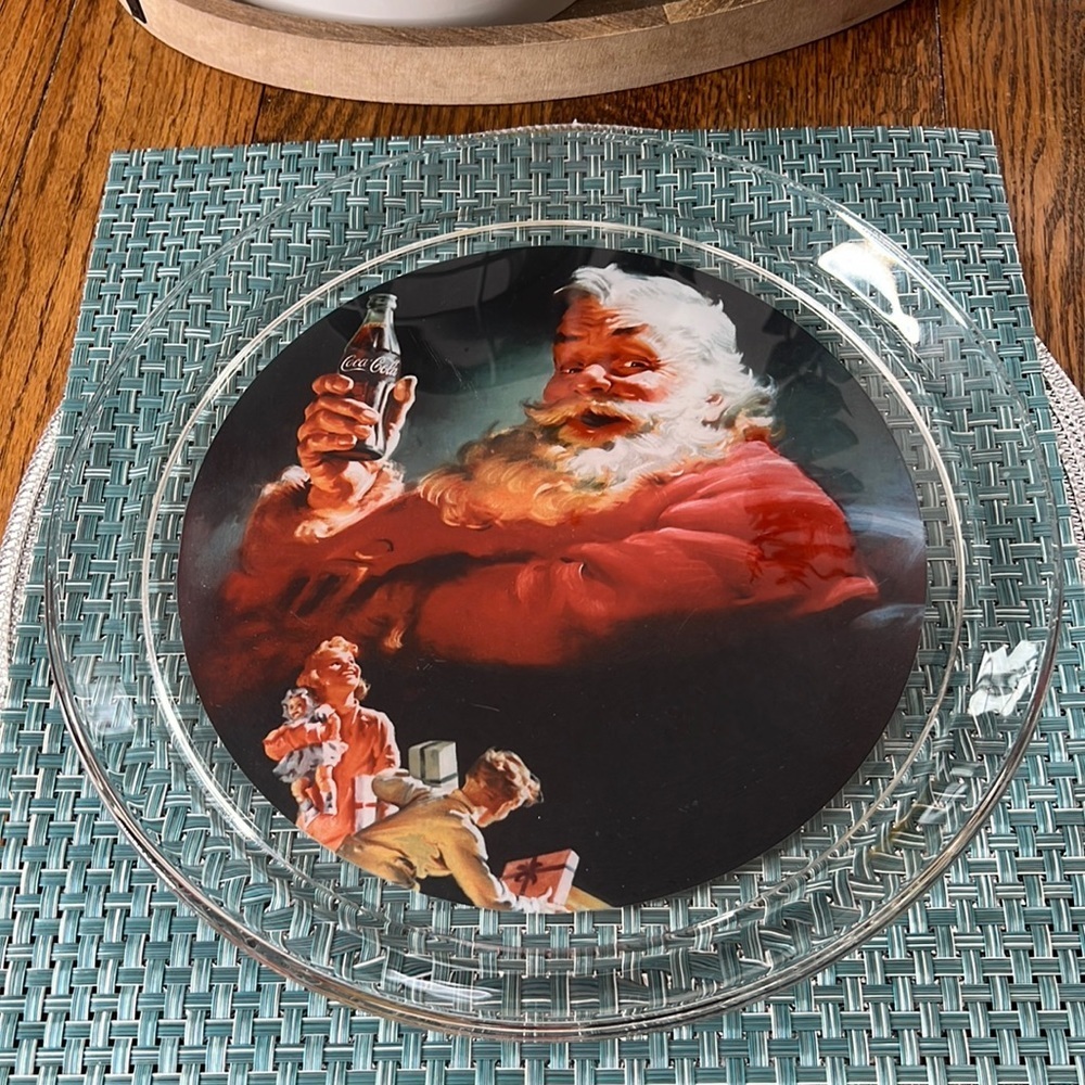 💜VINTAGE Santa Coca Cola Platter 1993-94